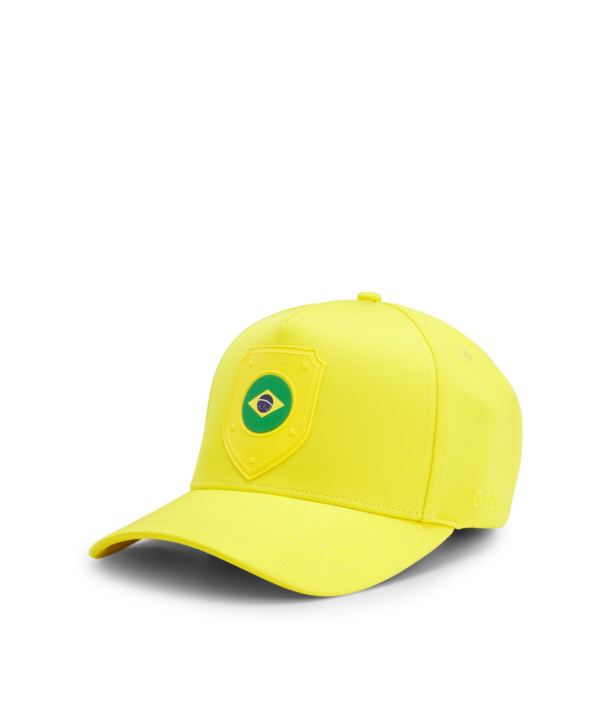 Logo-Cap aus glänzendem Twill mit Landesflaggen-Badge
