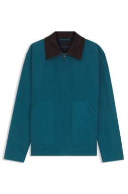 BOSS BY BECKHAM cotton jacket with contrast collar 1