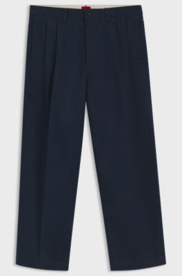 Relaxed-fit jeans in dark-blue soft cotton, Dark Blue