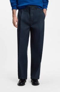 Relaxed-fit jeans in dark-blue soft cotton, Dark Blue