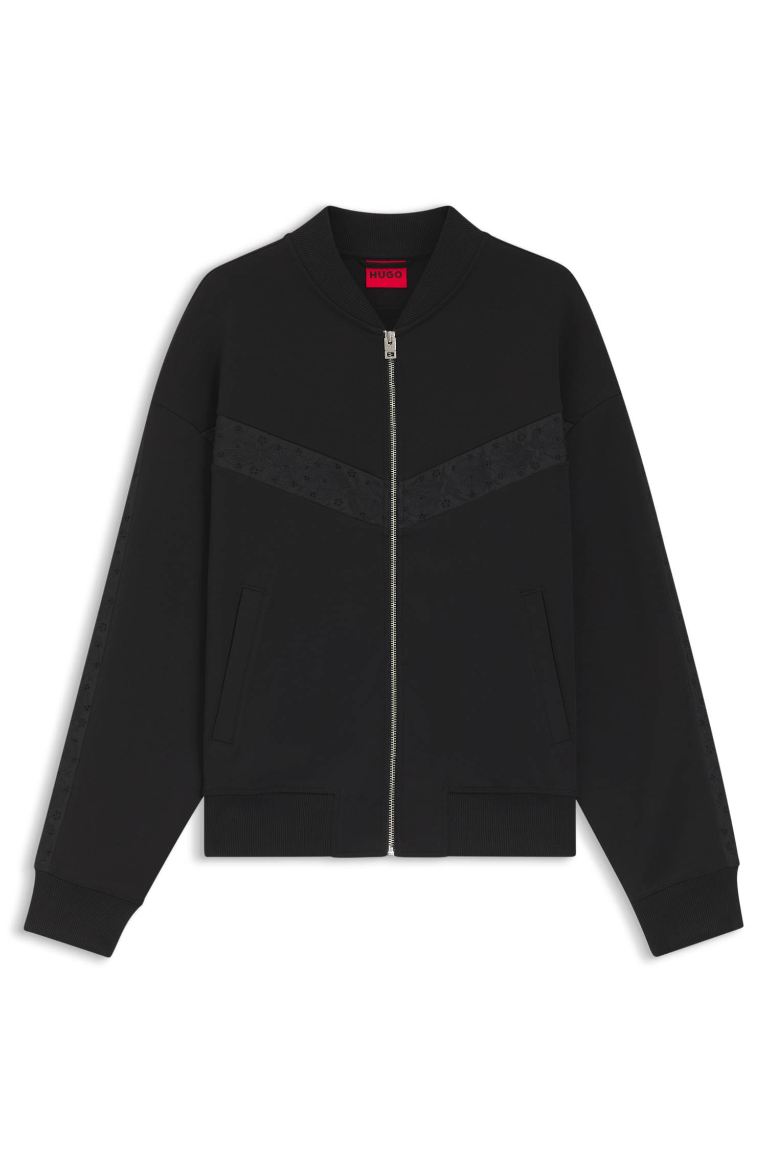 Hugo Cotton-blend jacket with broderie stripes jackor herr – bild 4