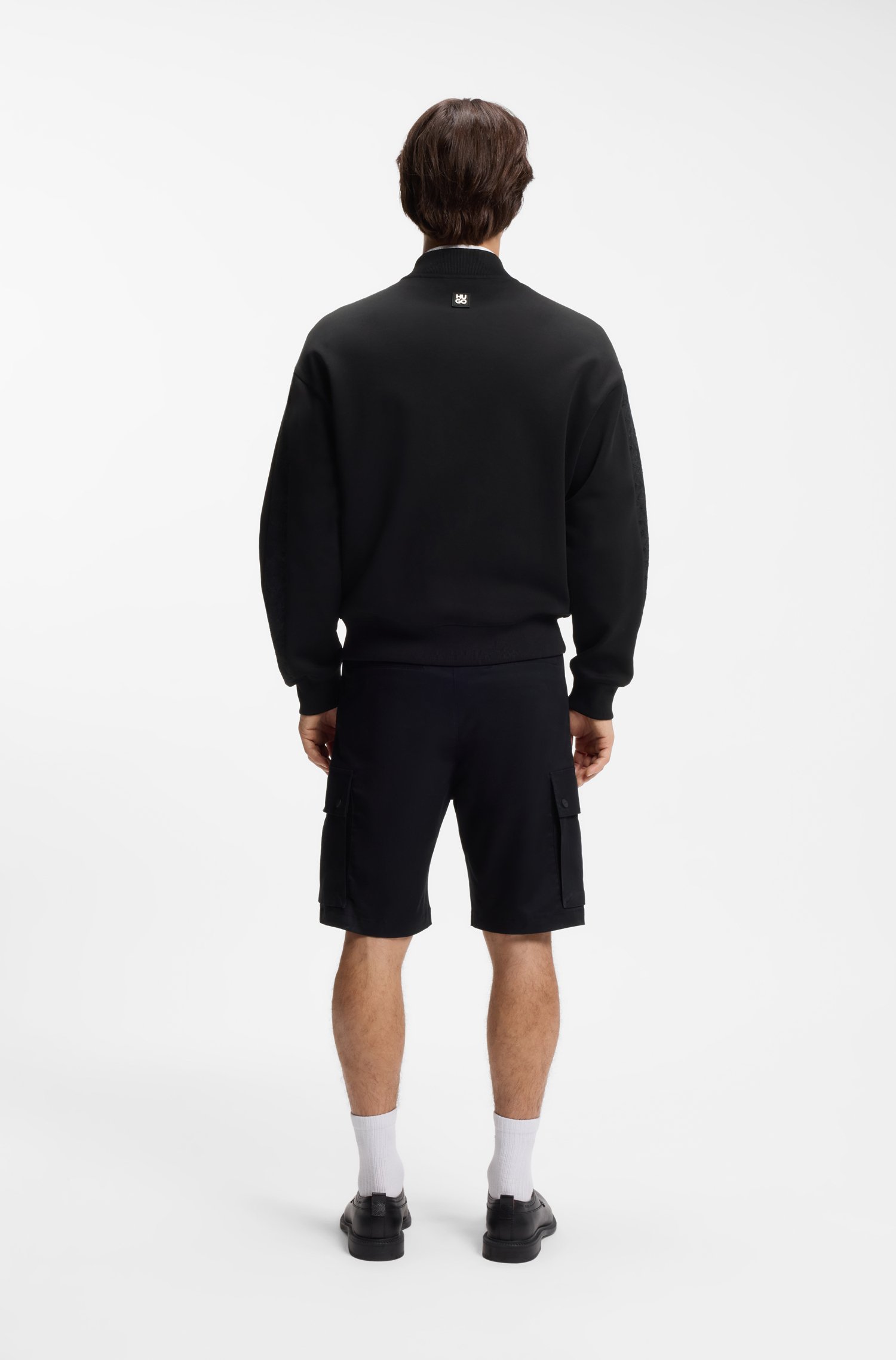 Hugo Cotton-blend jacket with broderie stripes jackor herr – bild 3