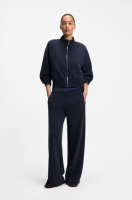 Relaxed-fit sweatshirt met biesdetail, Donkerblauw