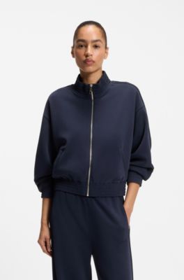 Relaxed-fit sweatshirt with piping details, Dark Blue