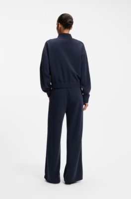 Relaxed-fit sweatshirt met biesdetail, Donkerblauw