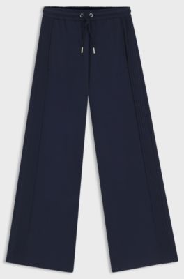 Relaxed-fit tracksuit bottoms with piping details, Dark Blue