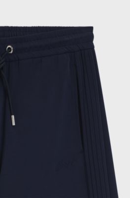 Relaxed-fit tracksuit bottoms with piping details, Dark Blue