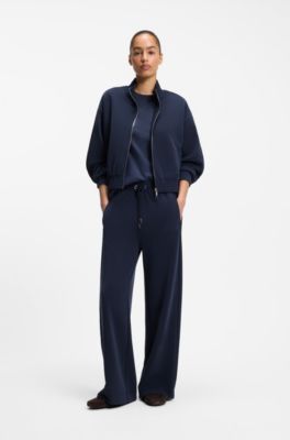 Relaxed-fit tracksuit bottoms with piping details, Dark Blue
