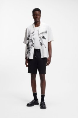 Hugo Cotton-blend shorts with stacked-logo trim herr – bild 2
