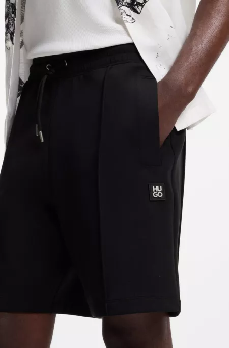 Cotton-blend shorts with stacked-logo trim