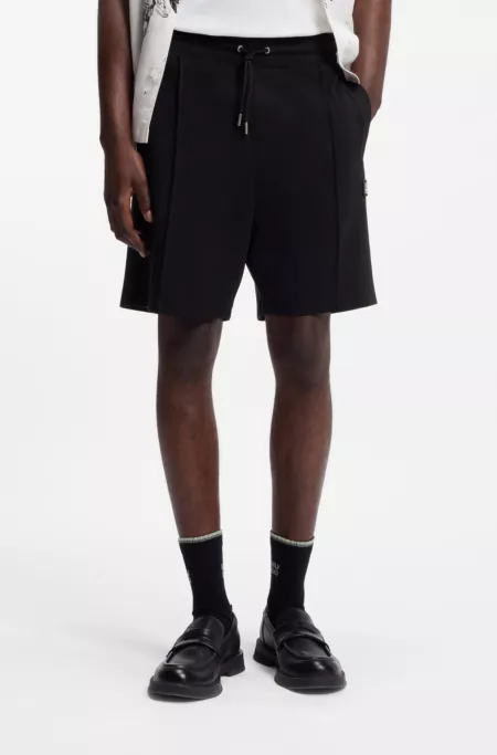 Cotton-blend shorts with stacked-logo trim