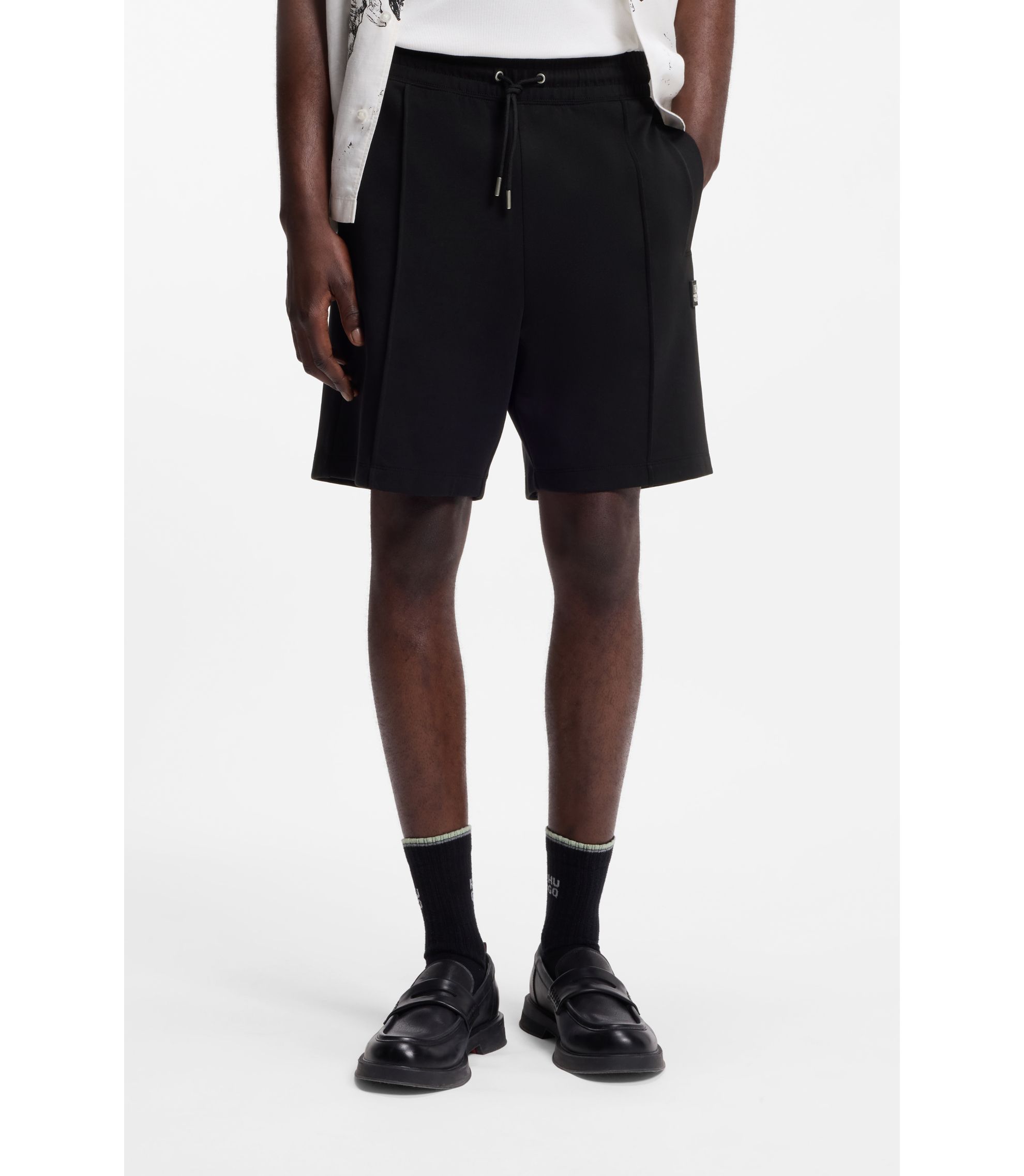 Shorts aus Baumwoll-Mix mit Stack-Logo-Besatz