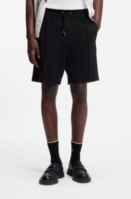 Cotton-blend shorts with stacked-logo trim
