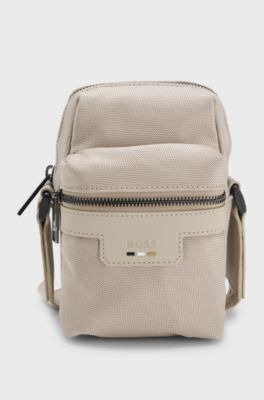 Reporter bag with logo and signature stripe, Light Beige