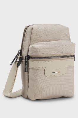 Reporter bag with logo and signature stripe, Light Beige