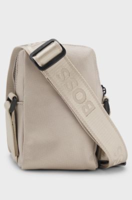 Reporter bag with logo and signature stripe, Light Beige