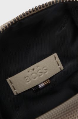 Reporter bag with logo and signature stripe, Light Beige