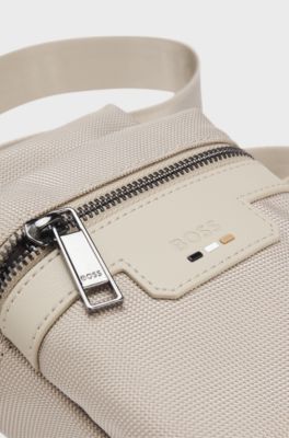 Reporter bag with logo and signature stripe, Light Beige