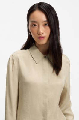Boss Regular-fit blouse with concealed closure blusar dam – bild 3