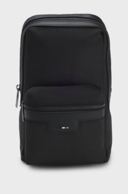 Backpack with logo and signature stripe, Black