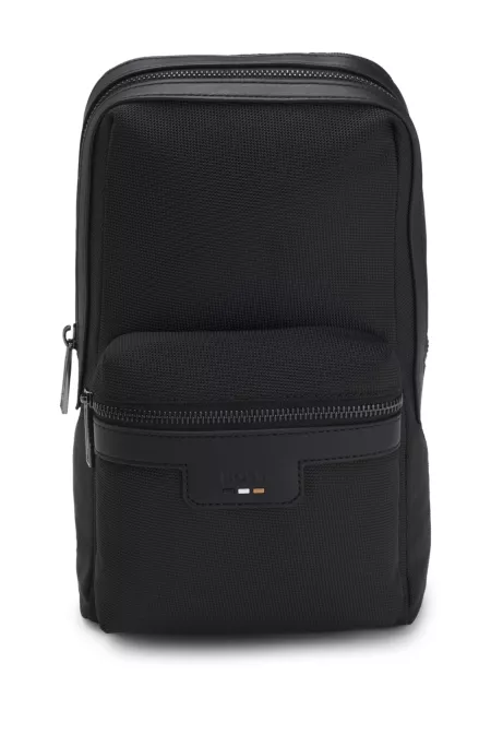 Backpack with logo and signature stripe