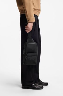 Backpack with logo and signature stripe, Black