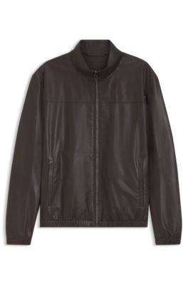 BOSS BY BECKHAM jacket in nappa leather, Dark Brown