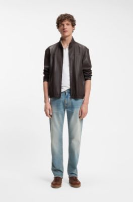 BOSS BY BECKHAM jacket in nappa leather, Dark Brown