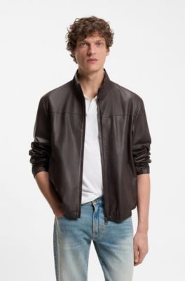 BOSS BY BECKHAM jacket in nappa leather, Dark Brown