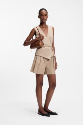 Bolso bandolera de piel sint&eacute;tica con etiqueta con logo, Marr&oacute;n