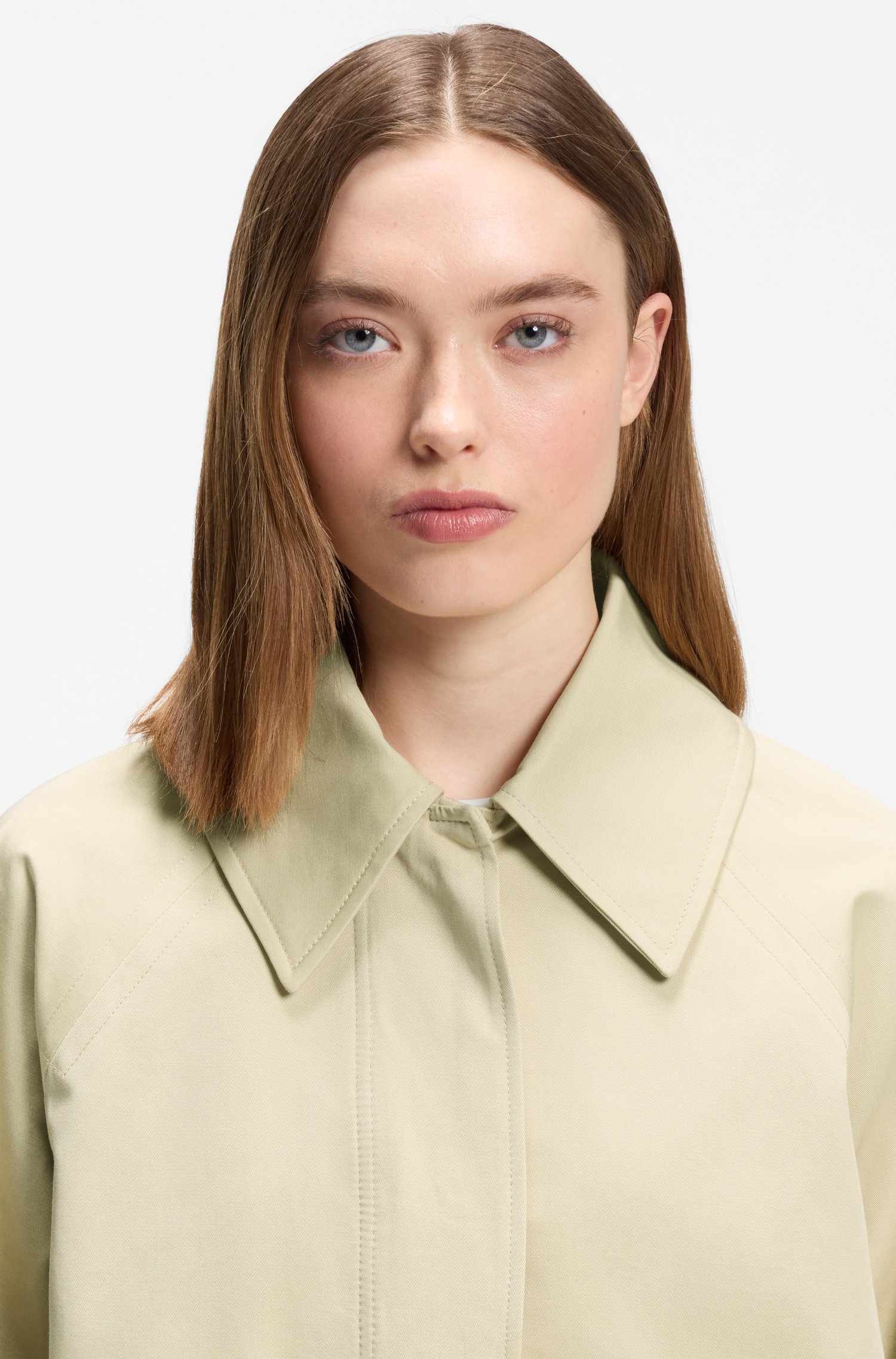 Hugo Regular-fit short trench coat in cotton kavajer & blazers dam – bild 3