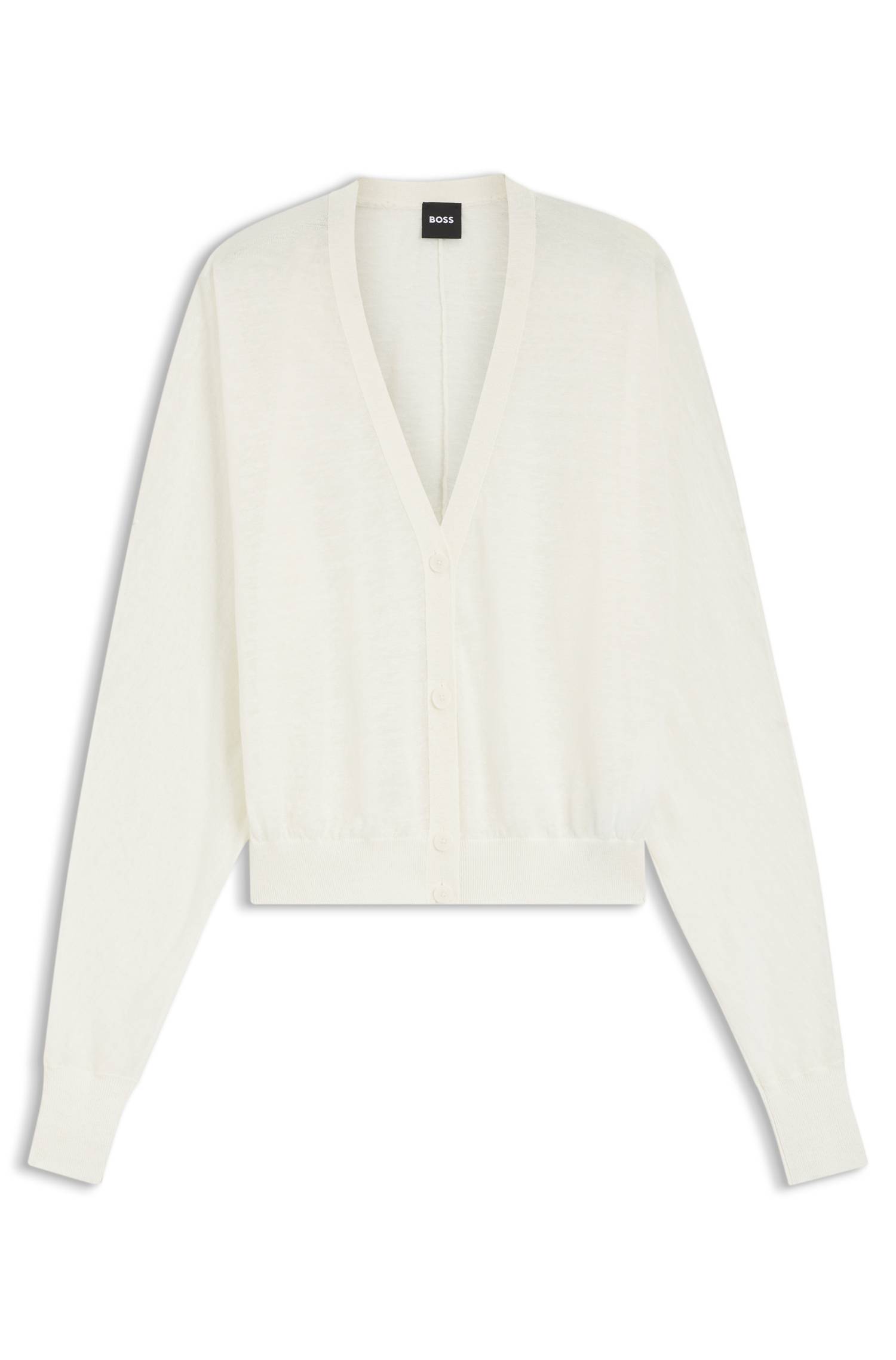Boss Linen-cotton cardigan with buttoned front dam – bild 4