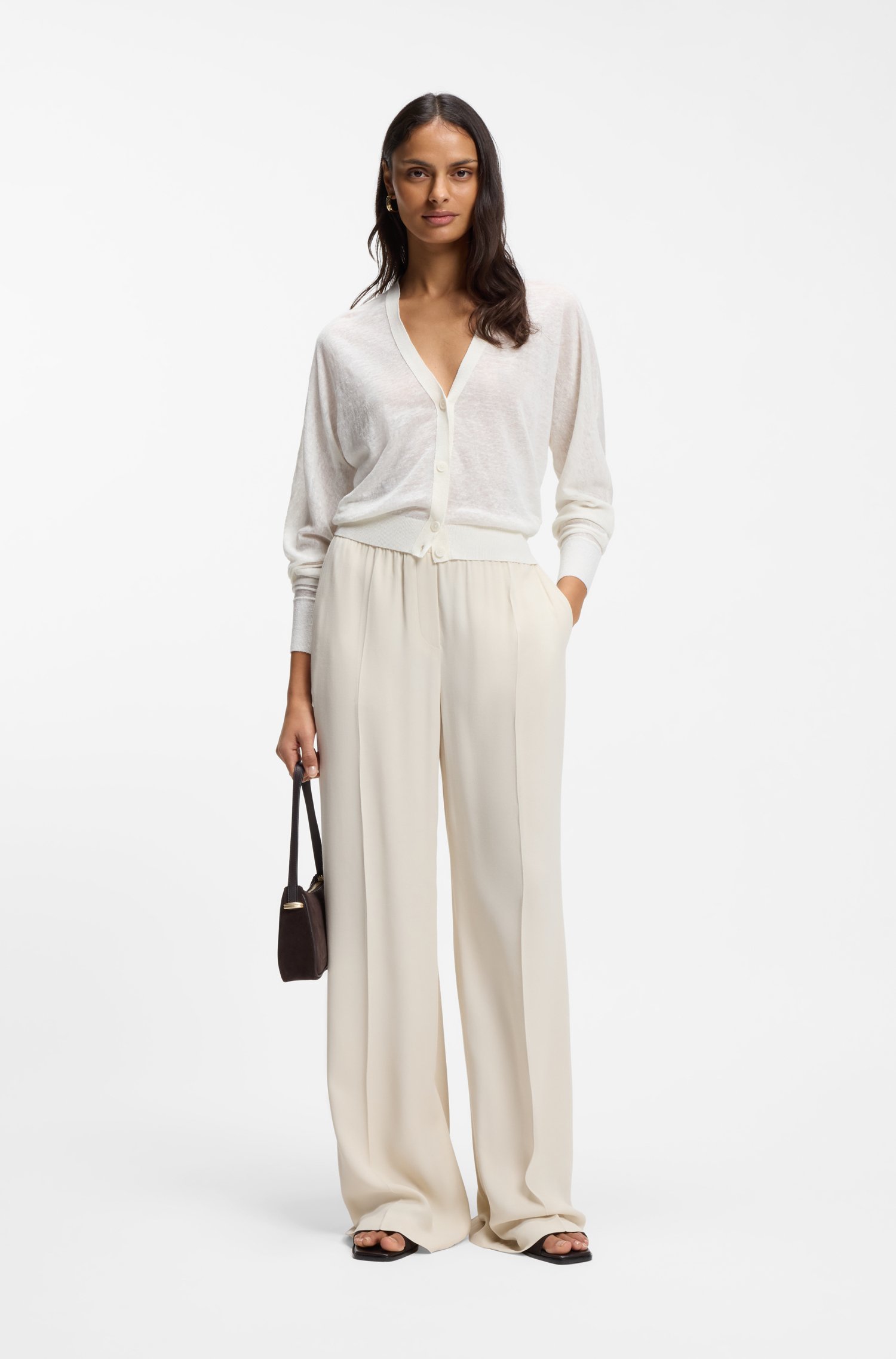 Boss Linen-cotton cardigan with buttoned front dam – bild 2