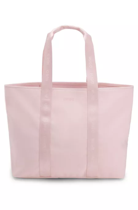 Cotton-canvas tote bag with logo straps