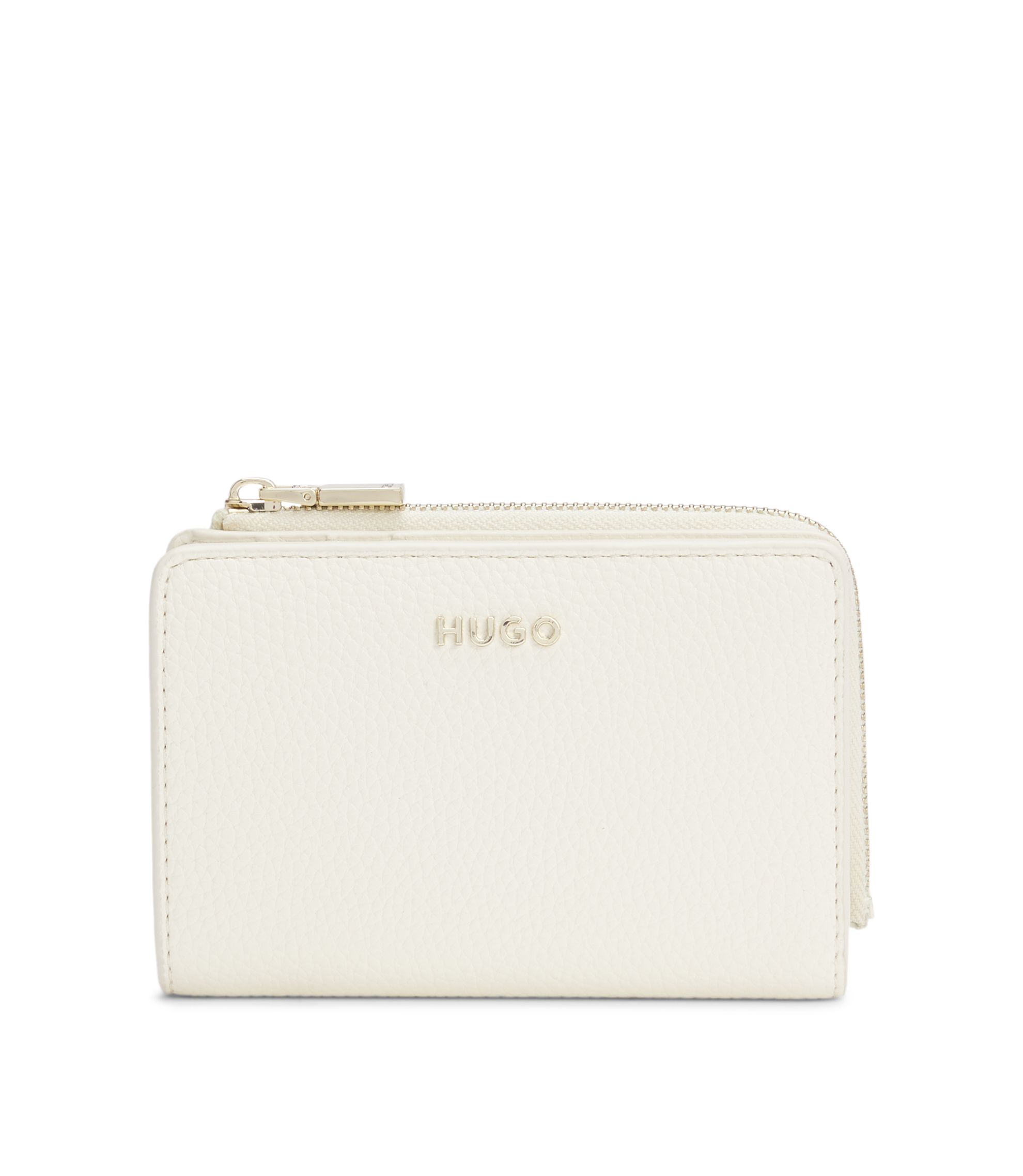 Geldbörse aus genarbtem Kunstleder mit Logo-Schriftzug