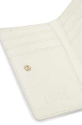 HUGO - グレイン フェイクレザー ウォレット レタリングロゴ - ホワイト
