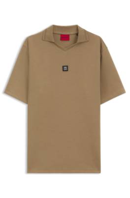 Structured cotton-blend polo shirt with Johnny collar 4