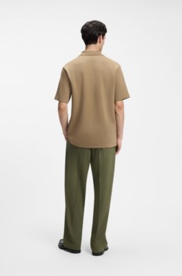 Structured cotton-blend polo shirt with Johnny collar 3