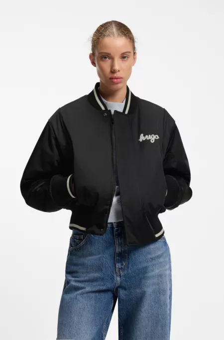 College-Blouson aus Satin mit komfortabler Wattierung
