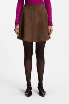 Suede skirt with A-line shape