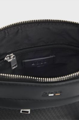 Kuverttaske med monogramm&oslash;nster, Sort