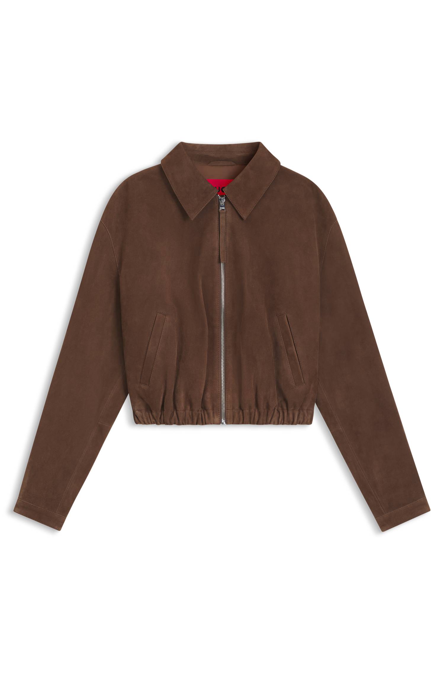 Hugo Suede jacket with gathered hem jackor dam – bild 4