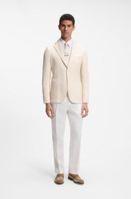 Suede loafers with leather trims, Beige