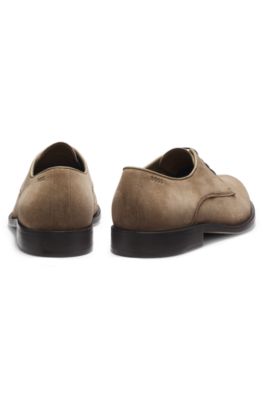 BOSS - Derby shoes in soft suede - Beige