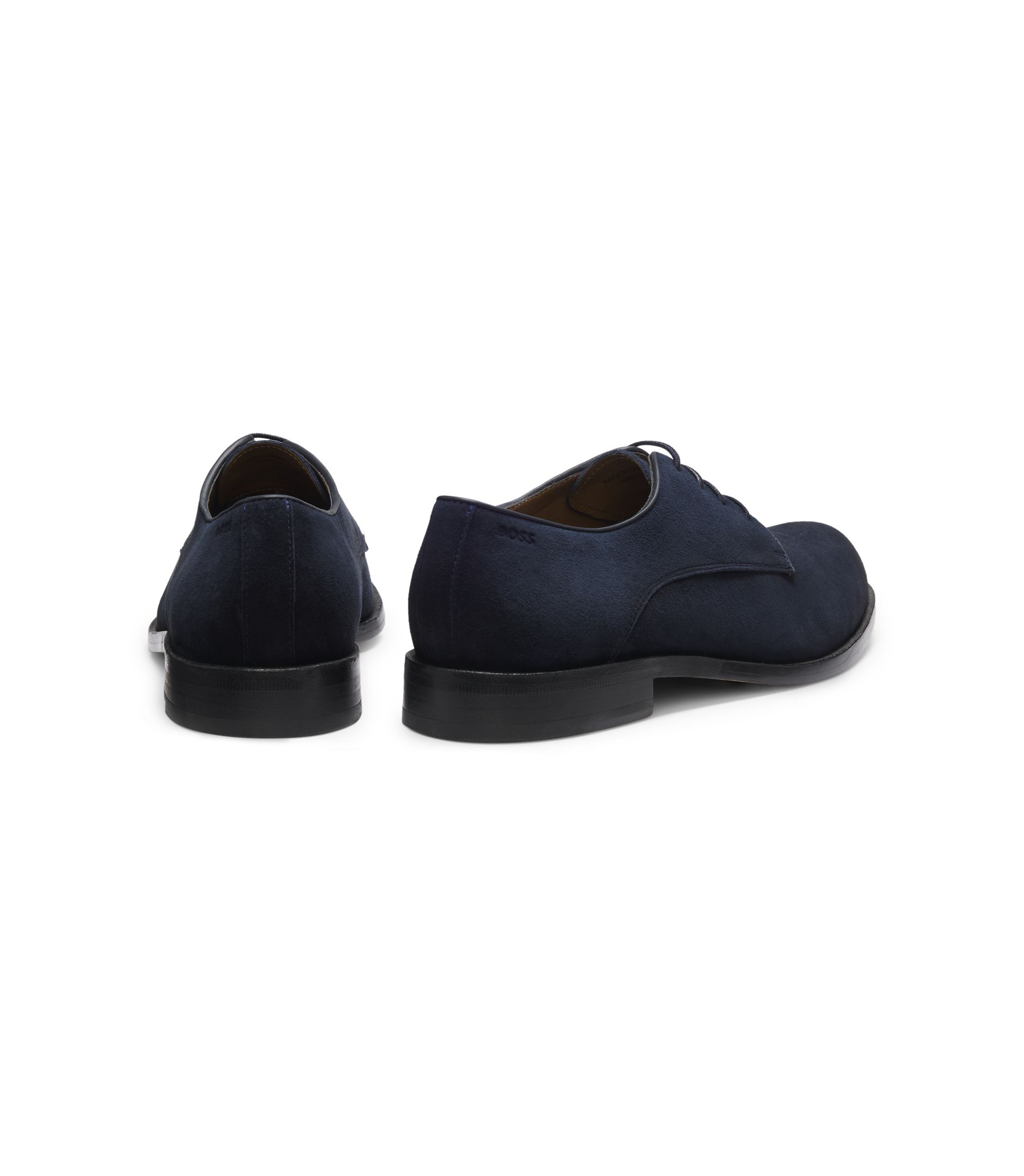 BOSS - Derby shoes in soft suede - Dark Blue display picture 1