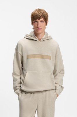 Relaxed-fit cotton-terry hoodie with wide-set logo