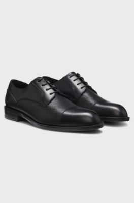 Scarpe Derby in pelle con mascherina, Nero