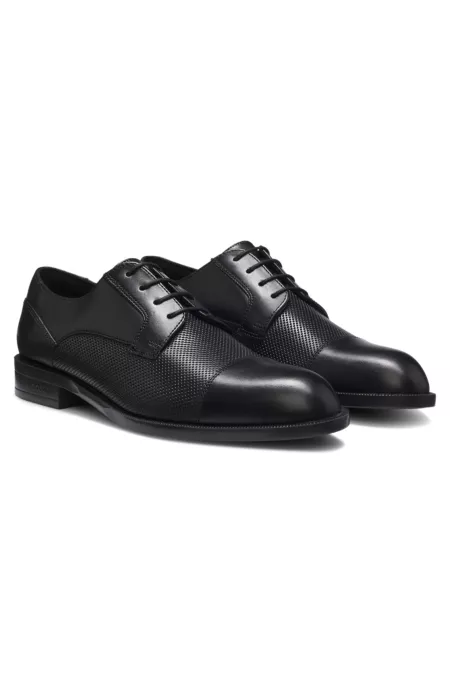 Chaussures derby en cuir à bout droit