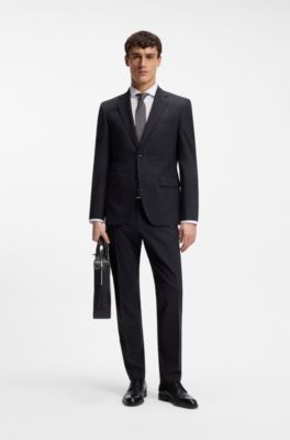 Cap-toe Derby shoes in leather, Black
