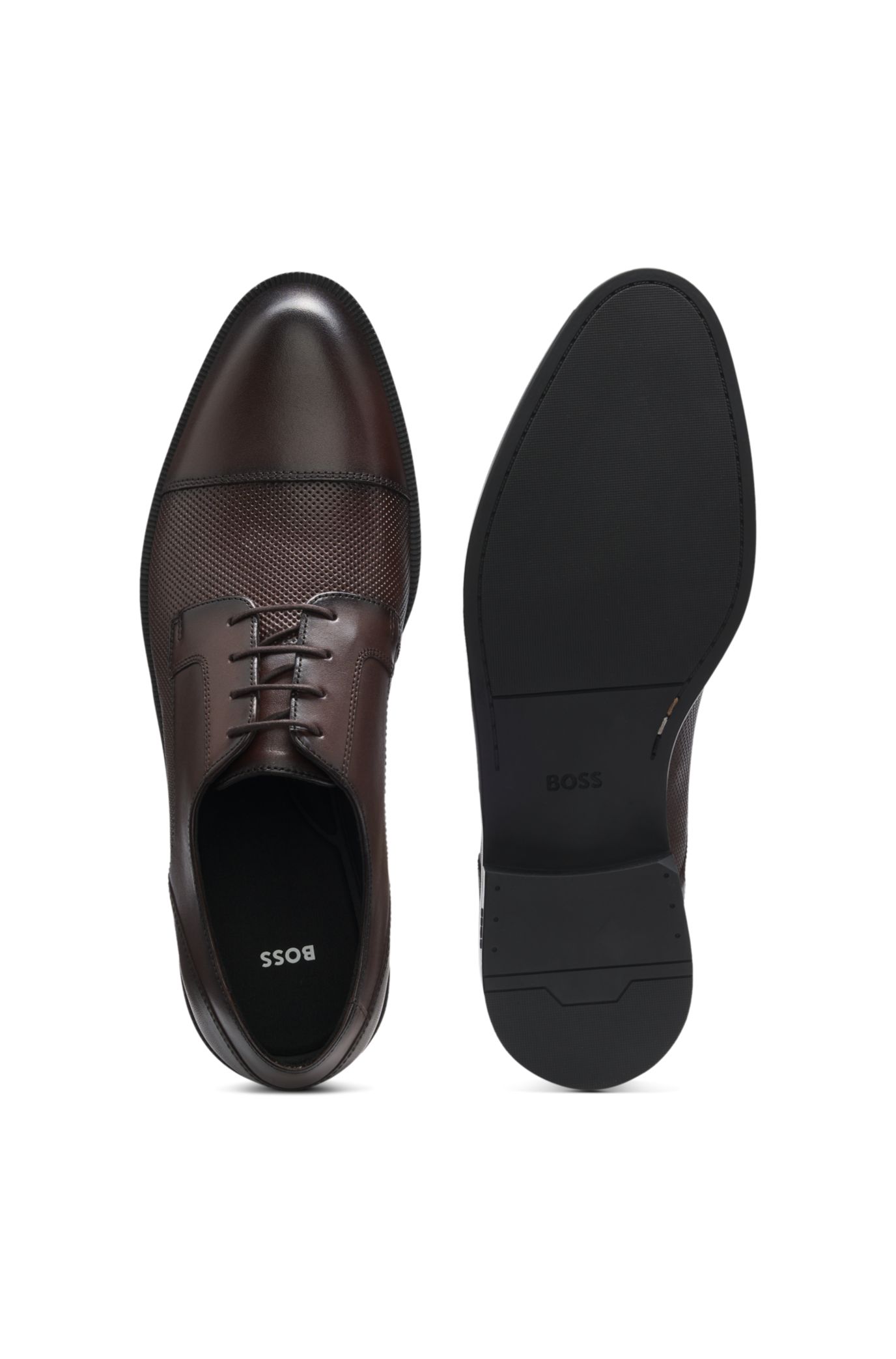 Men Hugo Boss Brown Leather Perforated CapToe Oxford 44 Hugo Boss Men main image 4